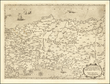 Turkey, Cyprus, Middle East and Turkey & Asia Minor Map By Giacomo Gastaldi / Bolognini Zaltieri