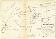 Arizona and New Mexico Map By U.S. State Surveys