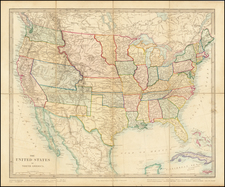 United States Map By Edward Stanford