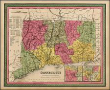 New England Map By Samuel Augustus Mitchell