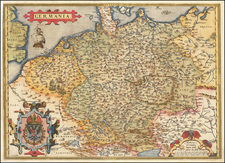 Netherlands, Poland, Baltic Countries and Germany Map By Abraham Ortelius