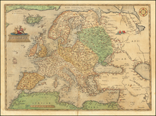 Europe Map By Abraham Ortelius