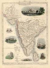 Asia and India Map By John Tallis