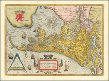 Netherlands Map By Abraham Ortelius