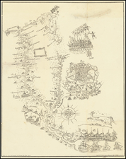 New York City and New York State Map By Valentine's Manual