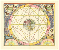 Northern Hemisphere, Polar Maps and Celestial Maps Map By Andreas Cellarius