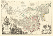 China, Korea and Central Asia & Caucasus Map By Jean-Baptiste Bourguignon d'Anville