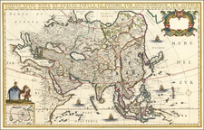 Asia Map By Willem Janszoon Blaeu / Giacomo Giovanni Rossi