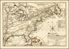 United States and Canada Map By Nicolas de Fer