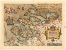 Netherlands Map By Abraham Ortelius