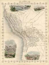 South America Map By John Tallis