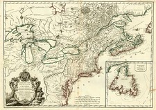 Mid-Atlantic, Midwest and Canada Map By Gilles Robert de Vaugondy