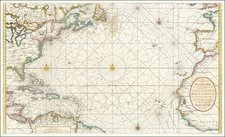 Atlantic Ocean, United States, New England, Mid-Atlantic, Southeast, North America, Caribbean and Canada Map By Gerard Van Keulen