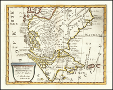 Argentina and Chile Map By Nicolas Sanson