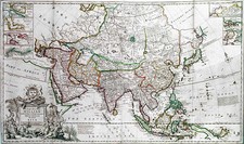 Asia, Asia, Australia & Oceania and Oceania Map By Herman Moll