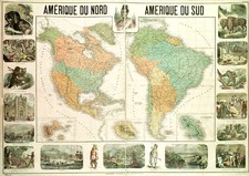 North America, South America and America Map By L. Mertens