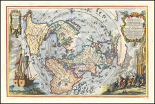 World and Northern Hemisphere Map By Heinrich Scherer