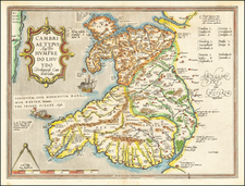 Wales Map By Abraham Ortelius