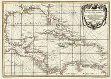 South, Mexico, Caribbean and Central America Map By Giovanni Antonio Rizzi-Zannoni