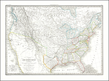 United States and Texas Map By Alexandre Emile Lapie