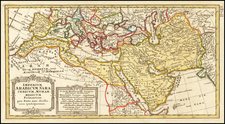 Mediterranean, Middle East, Arabian Peninsula, Persia & Iraq and North Africa Map By Johann Matthaus Haas