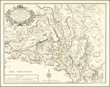 Croatia & Slovenia, Bosnia & Herzegovina and Albania, Kosovo, Macedonia Map By Francois Josef Marie Maire