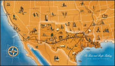 Texas, Plains, Southwest, Mexico and Pictorial Maps Map By Anonymous