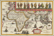 Indian Ocean, India, Southeast Asia, Africa and Australia Map By Johannes Isaksen Pontanus