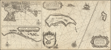 Atlantic Ocean and Portugal Map By Willem Janszoon Blaeu