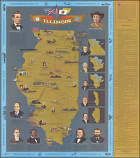 Illinois and Pictorial Maps Map By Illinois Sesquicentennial Commission