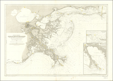 Louisiana, Alabama and Mississippi Map By Service Hydrographique de la Marine