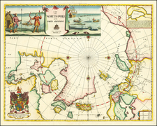 Polar Maps, Russia, Scandinavia and Canada Map By Moses Pitt