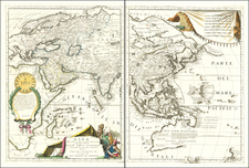 Asia and Asia Map By Vincenzo Maria Coronelli