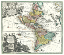 California as an Island and America Map By Matthaus Seutter