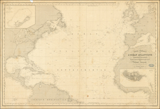 Atlantic Ocean, United States and Caribbean Map By Aime Robiquet