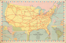 United States Map By Division of Topography, Postmaster General