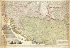 Austria, Hungary, Balkans, Croatia & Slovenia, Bosnia & Herzegovina, Serbia & Montenegro and Albania, Kosovo, Macedonia Map By H. C. Schmitz / Franz Muller