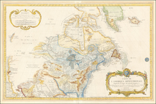 United States, Midwest, Plains, Southwest, Rocky Mountains and North America Map By Jacques Nicolas Bellin