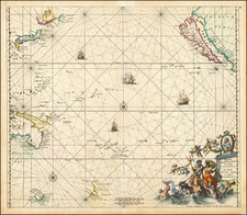 Australia & Oceania, Pacific, Australia, Oceania, New Zealand and California as an Island Map By Frederick De Wit