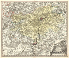 Belgium Map By Matthaus Seutter