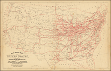 United States Map By Samuel Augustus Mitchell Jr.