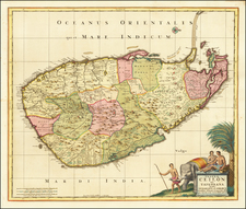 Sri Lanka Map By Peter Schenk / Nicolaes Visscher I