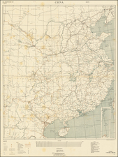 China and World War I Map By 653rd Engineer Topographic Battalion, U.S.A.F.