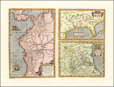 Florida, South, Southeast, Central America and South America Map By Abraham Ortelius