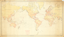 World Map By U.S. Hydrographical Office