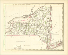 New York State Map By Thomas Gamaliel Bradford