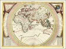 Eastern Hemisphere, Indian Ocean, Asia, Africa, Pacific and Australia Map By Vincenzo Maria Coronelli