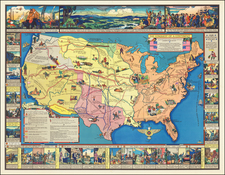 United States and Pictorial Maps Map By August Kaiser