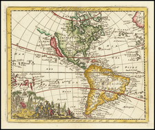 California as an Island and America Map By Jacques Peeters