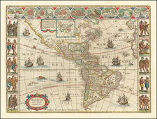 America Map By Willem Janszoon Blaeu